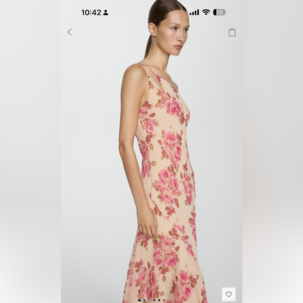 MANGO ASYMMETRICAL FLORAL DRESS SIZE L NWT